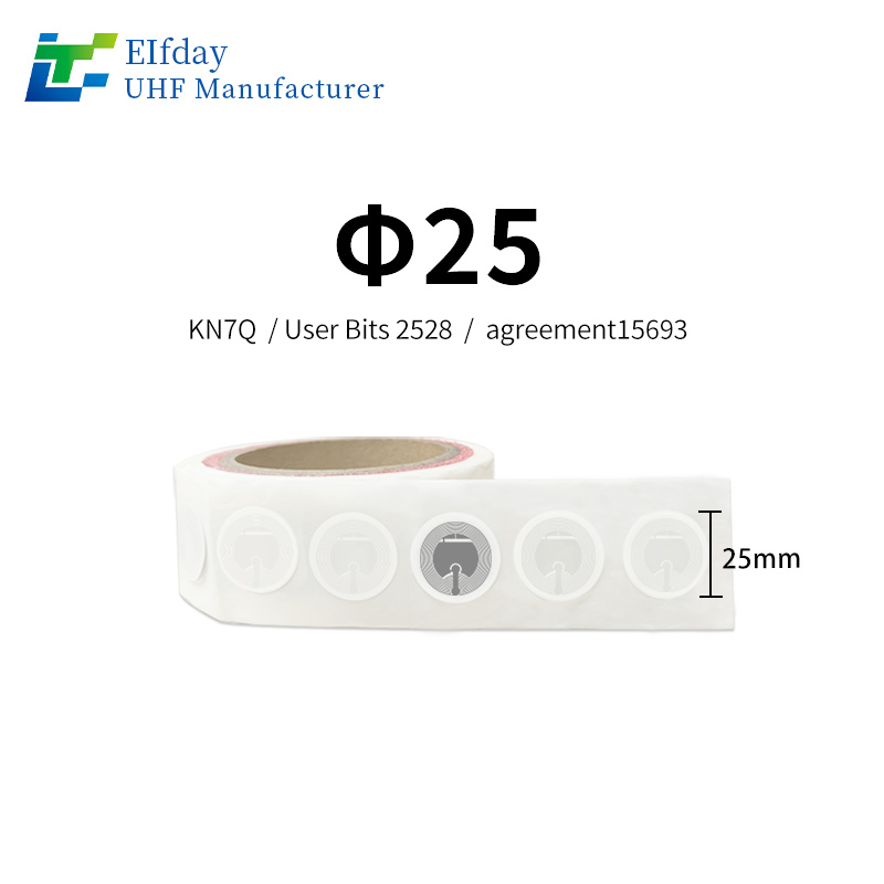 Customized NFC & Qr Code Tags Round25mm KN7chip, 13.56MHz, Programmable, Anti-Counterfeiting Stickers